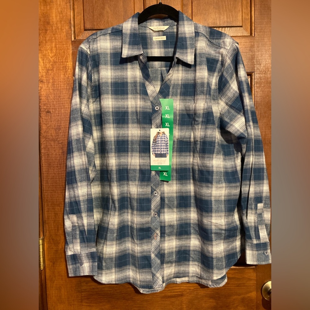 NWT Weatherproof Vintage Comfort Stretch Women’s Flannel Shirt XL